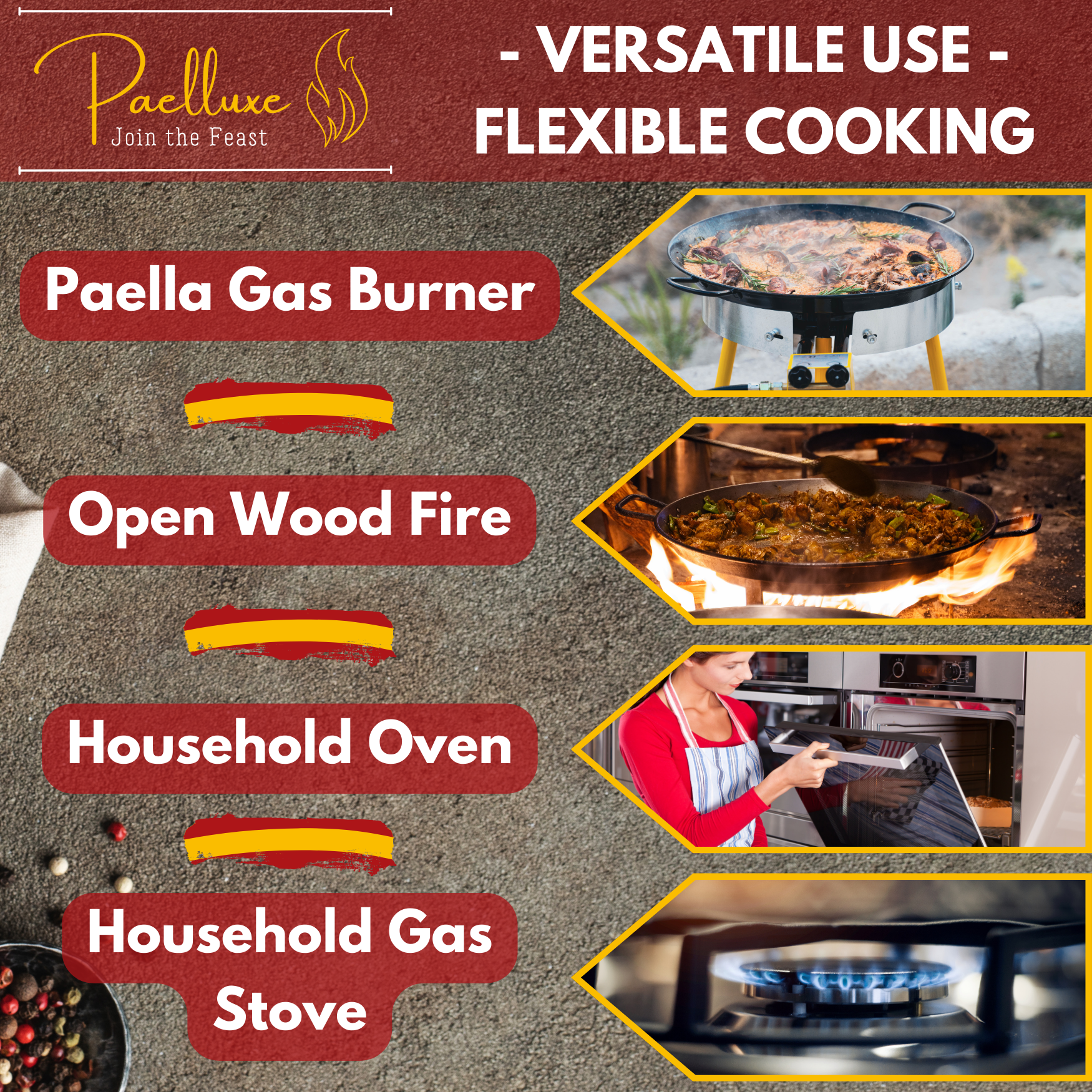 Paelluxe 15'' Paella Pan