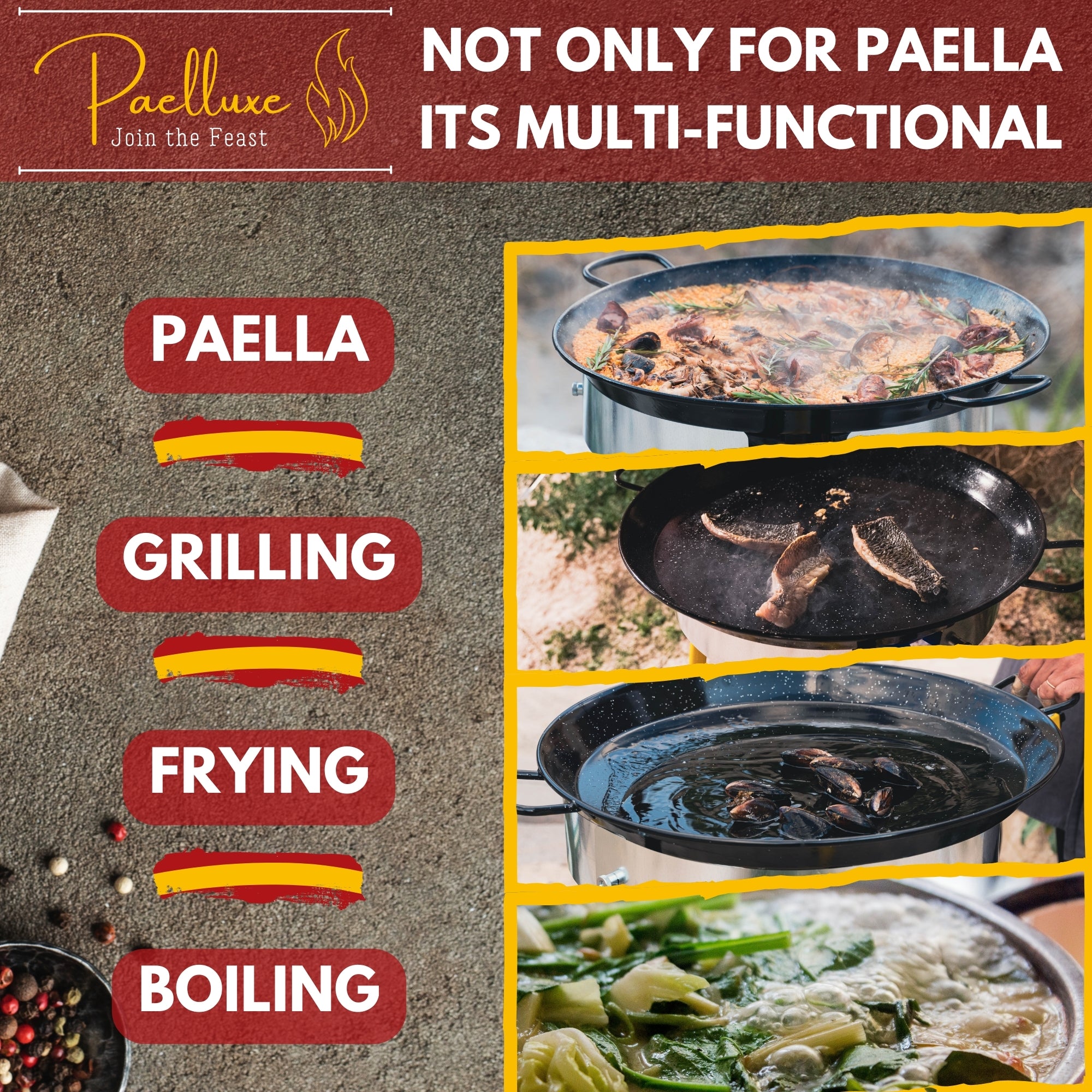 Paelluxe 13" Paella Pan