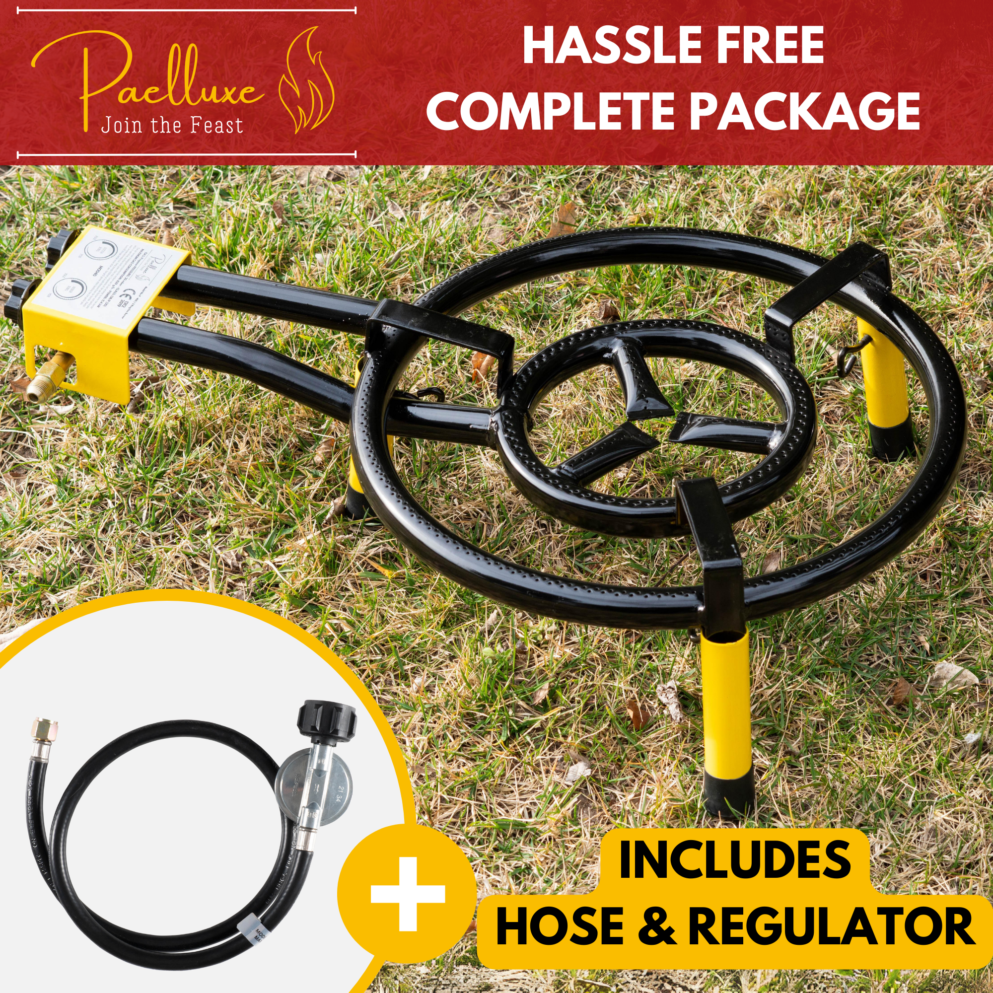 Paelluxe 16 Inch Paella Burner with Table Top Stand