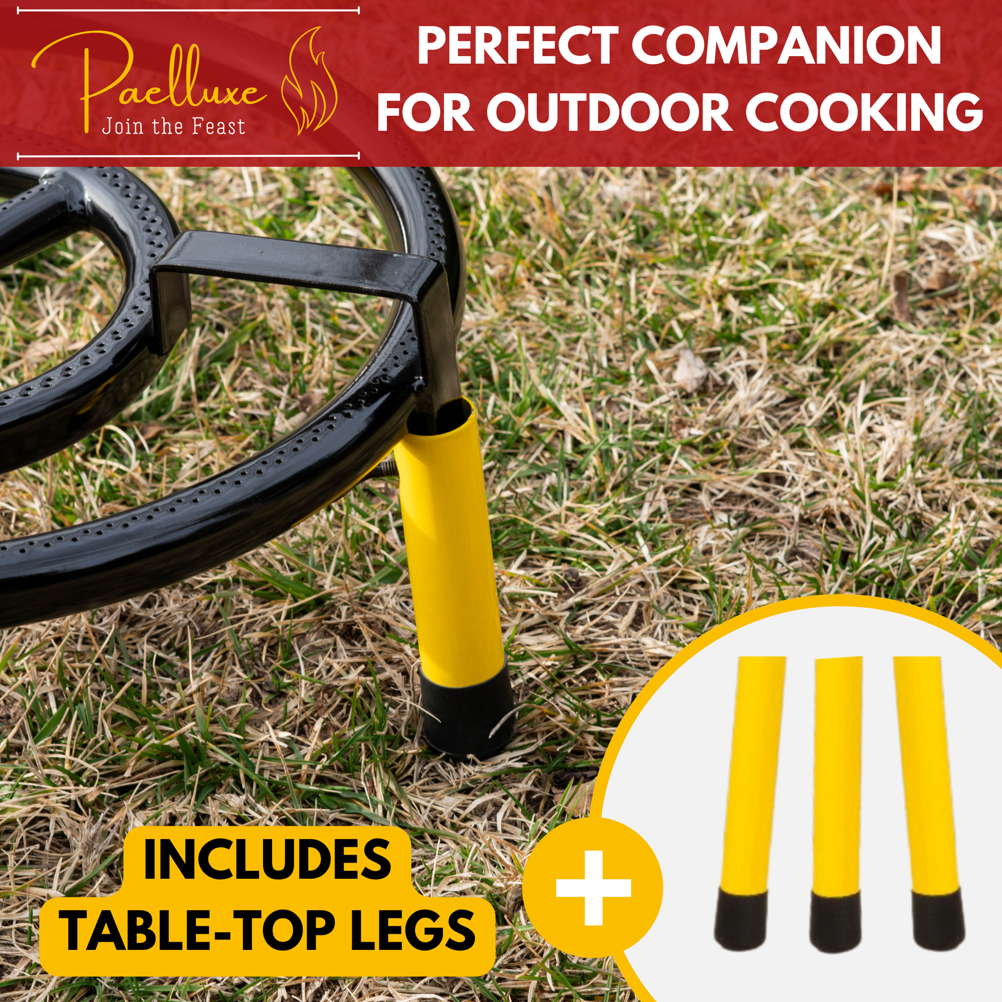 Paelluxe 16 Inch Paella Burner with Table Top Stand