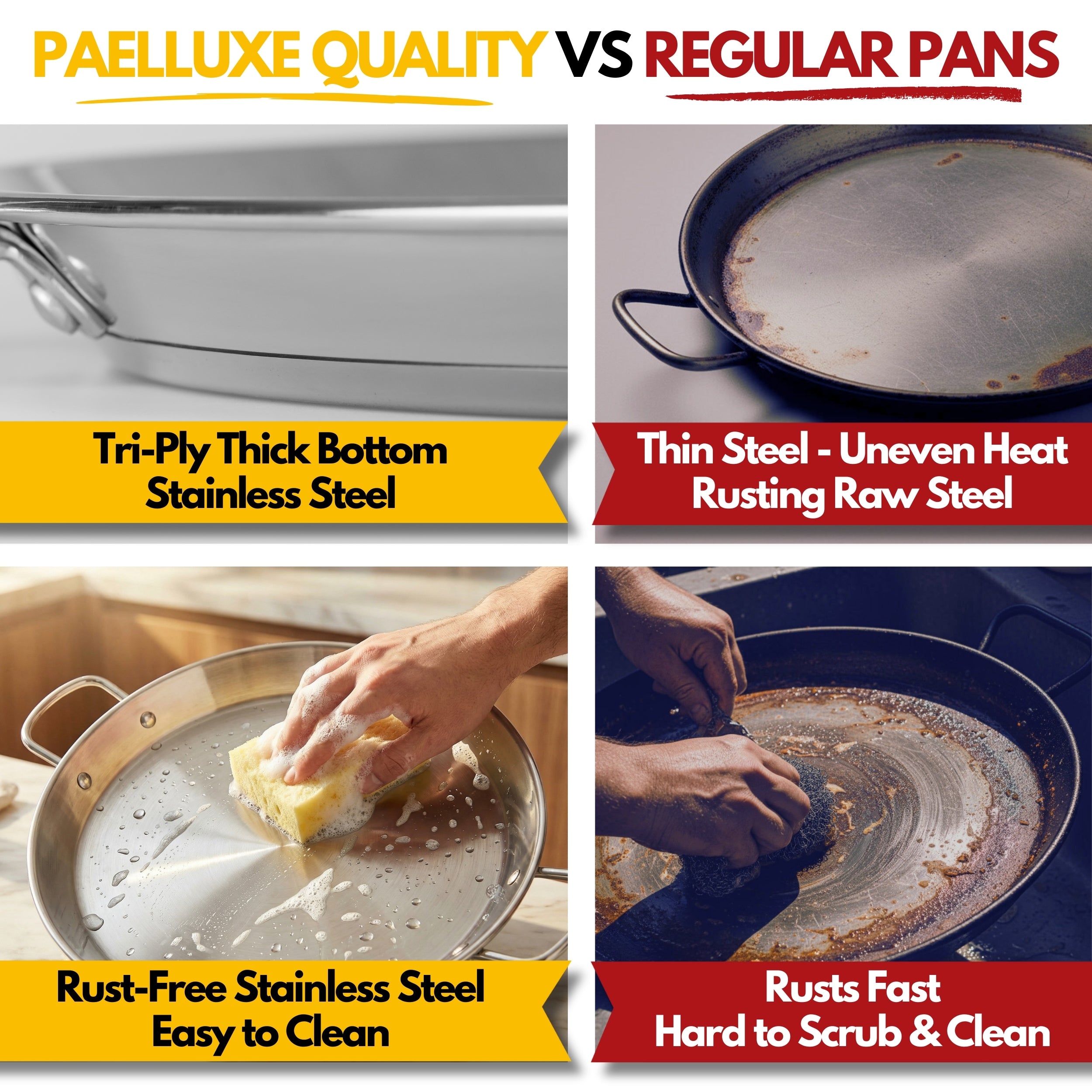 Paelluxe 16" Stainless Steel Paella Pan