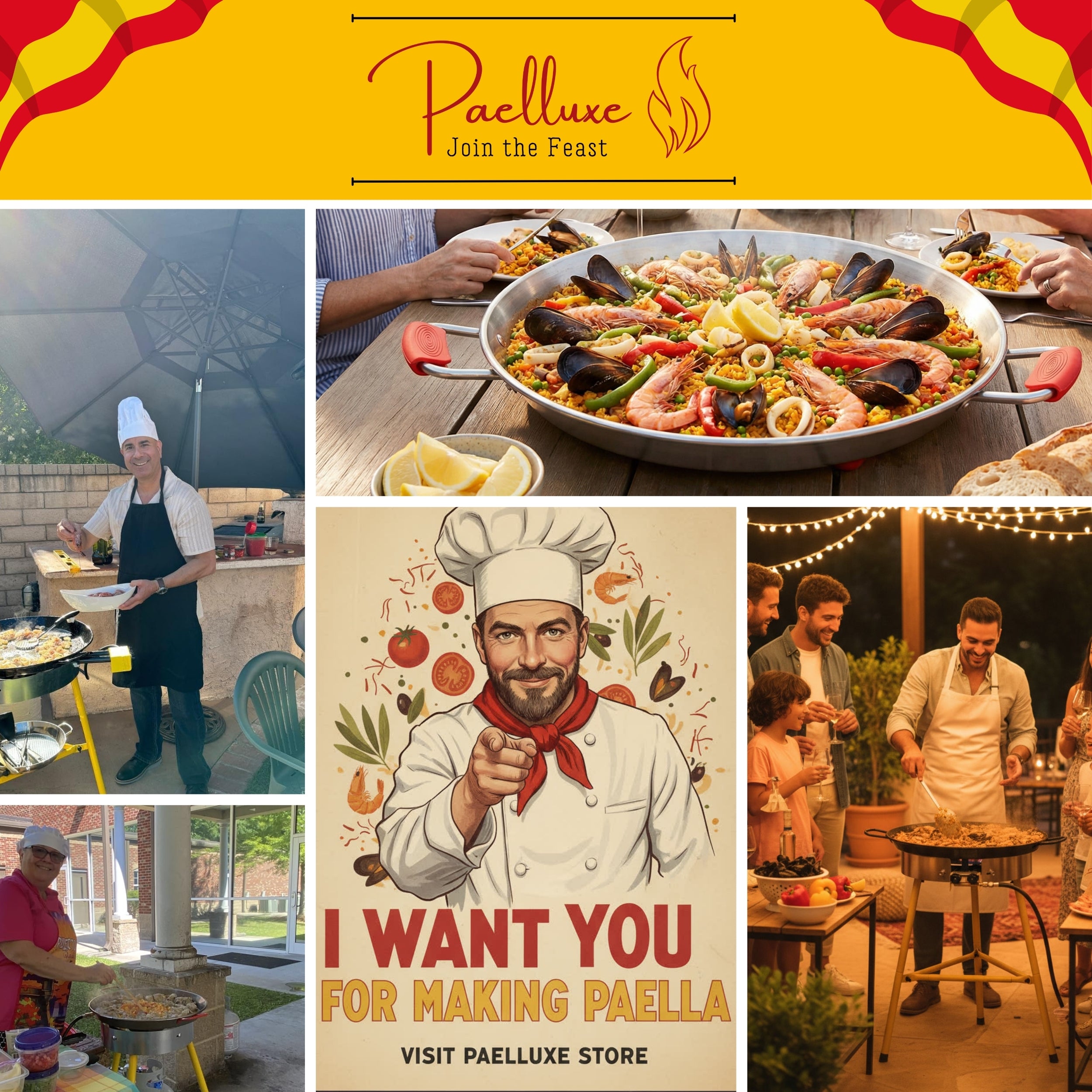 Paelluxe 16" Stainless Steel Paella Pan