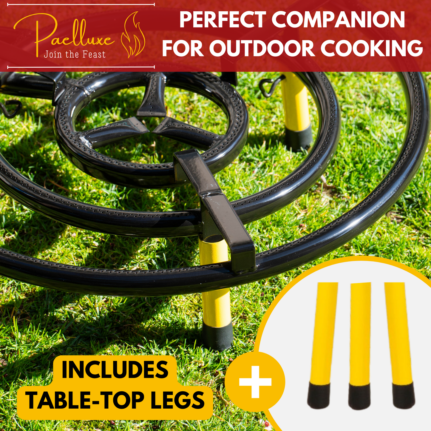 Paelluxe 24 Inch Paella Burner with Table Top Stand
