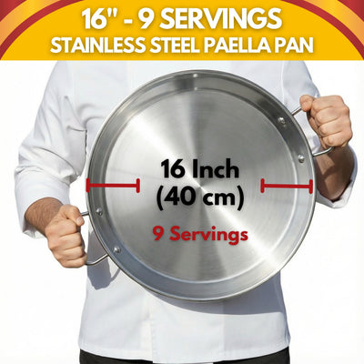 Paelluxe 16" Stainless Steel Paella Pan