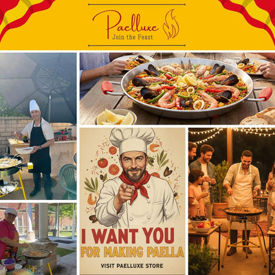 Paelluxe 20" Stainless Steel Paella Pan - 14 Servings