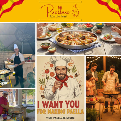 Paelluxe 13" Stainless Steel Paella Pan with Lid